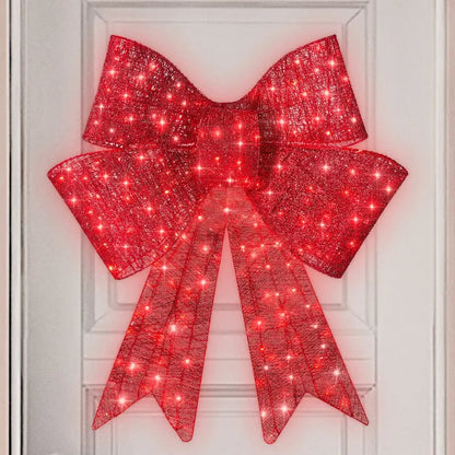 🎄Giant Lighted Christmas Bow – Red LED Outdoor Decoration with 8 Modes & Timer