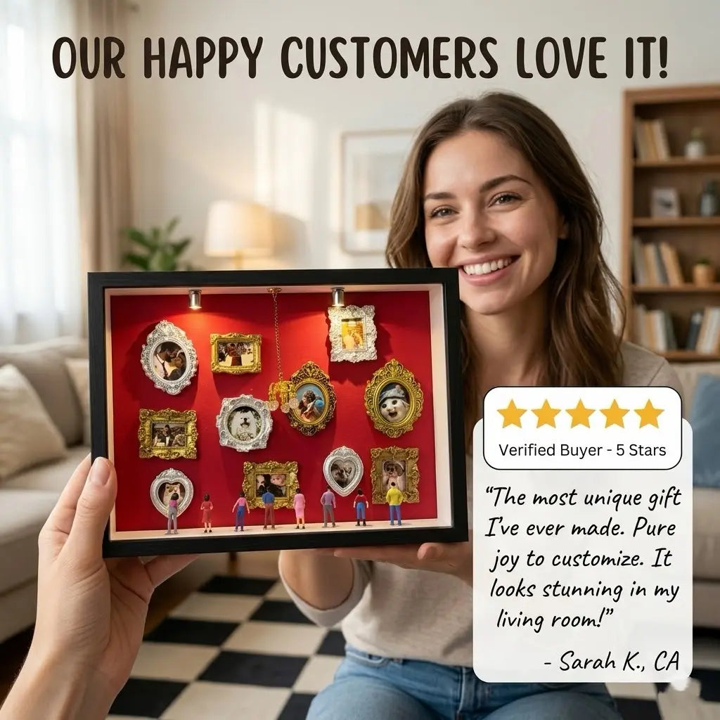 🖼️ Personalized DIY Mini Museum Shadow Box | 3D Photo Display Frame |  💝 Heartfelt Gift for Family & Friends
