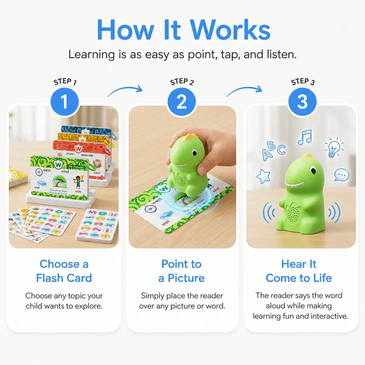 🦖Talking Dinosaur Flash Cards | Screen-Free Word Learning for Toddlers
