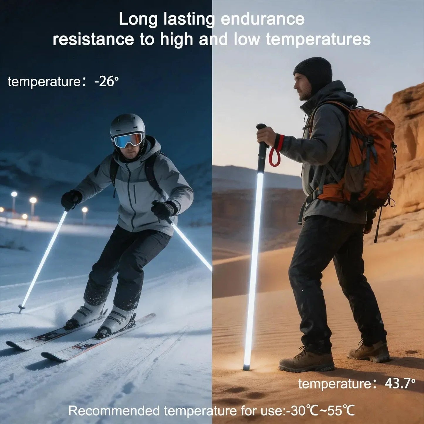 LED Light-Up Trekking Poles – Glowing Hiking & Walking Sticks for Night Adventures