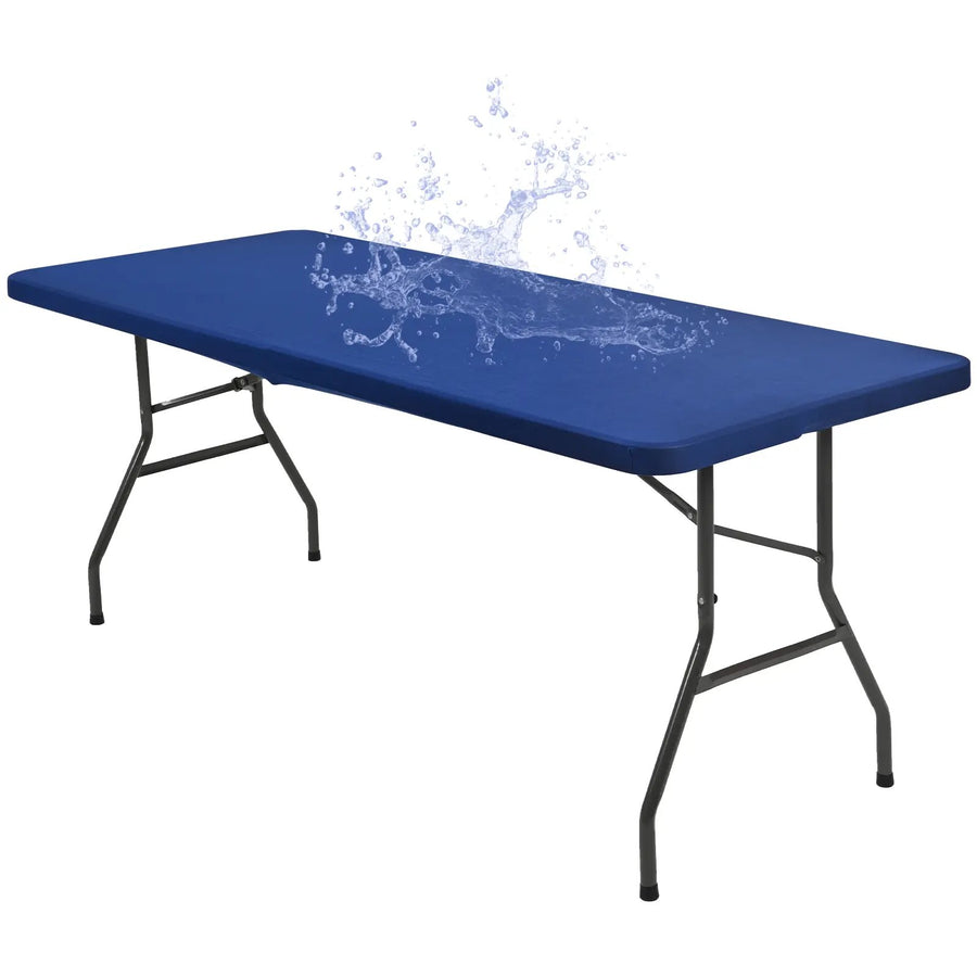 Navy blue stretch tabletop cover