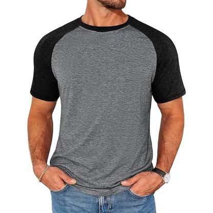 Men's Color Block Raglan T-Shirt Casual Slim Fit