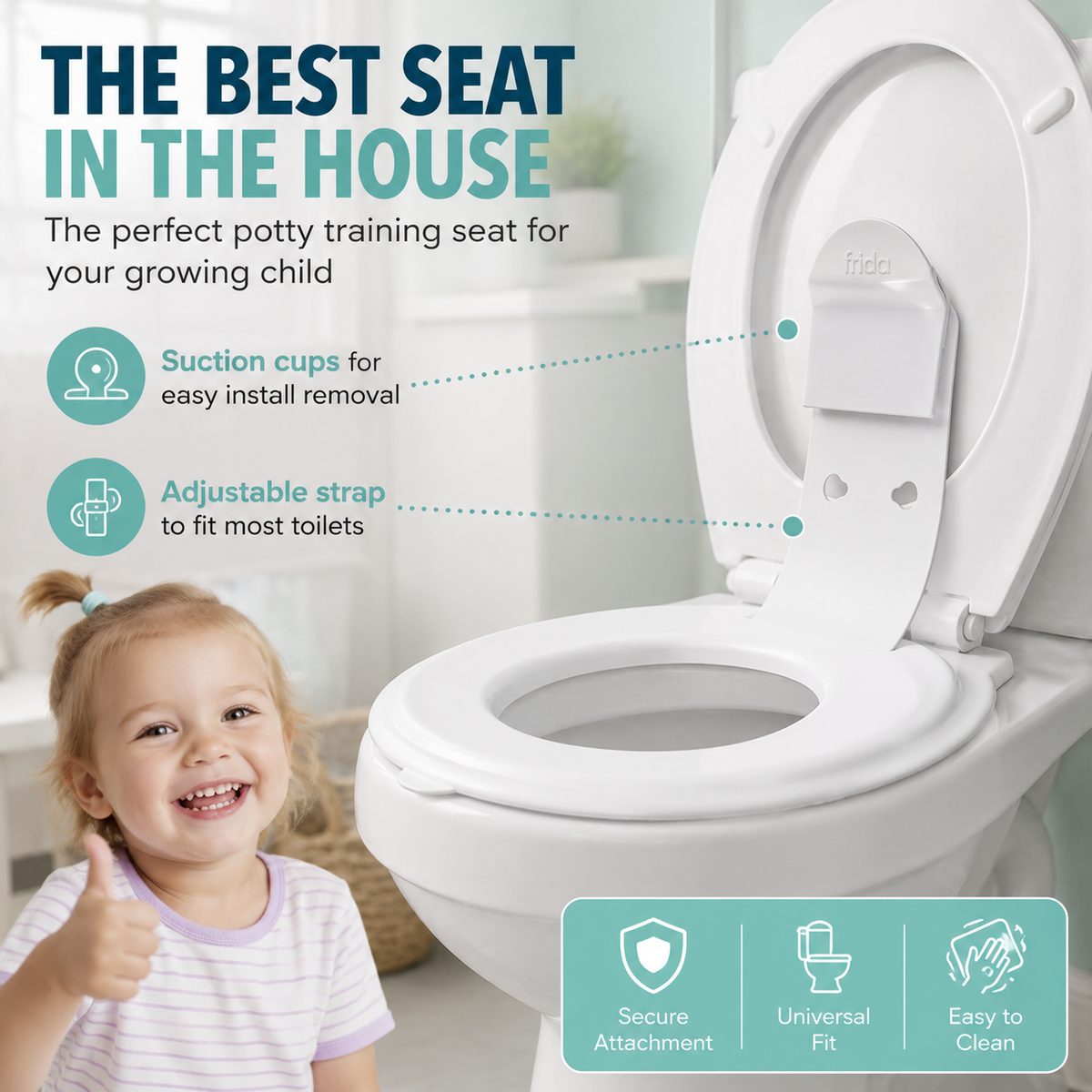 Drop Down Potty Training Seat for Toddlers & Kids, Easy to Clean