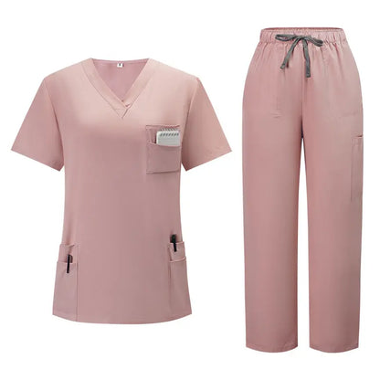 New Arrival Scrubs Sets for Women Medical Scrub Set (Top & Straight Leg Pants)