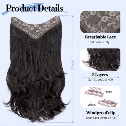 Clip in Hair Extensions Synthetic Hair Extensions Long Layered Wavy Hairpieces Soft Clip Ins Full Head Hairpieces for Women