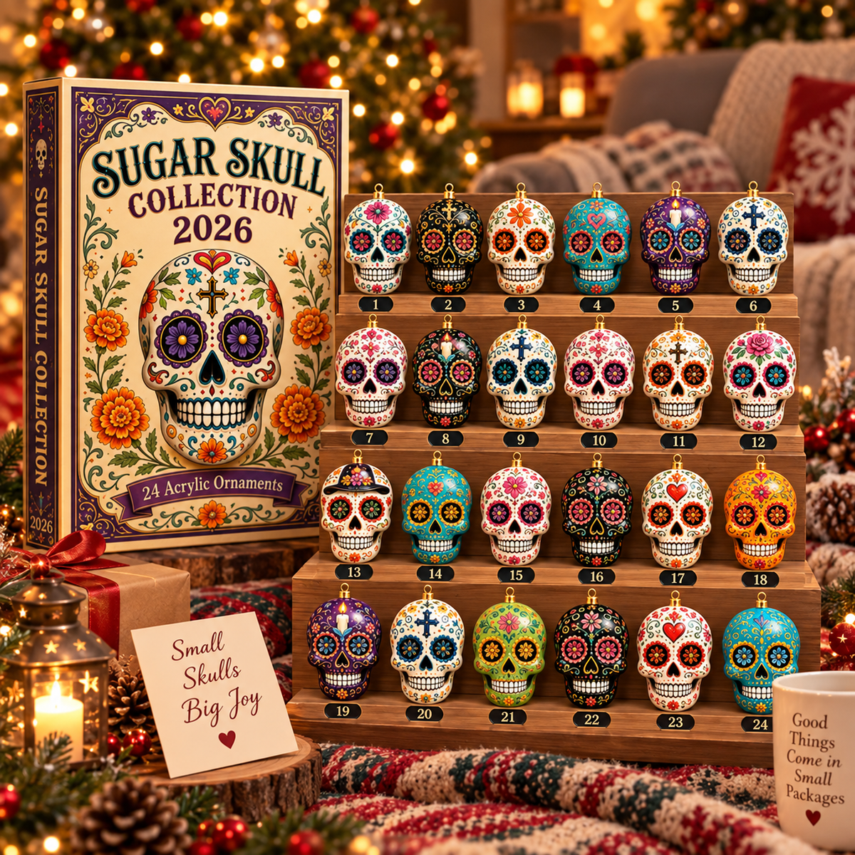 Day of the Dead Sugar Skull Advent Calendar 2026 – 24-Day Acrylic Charm Countdown