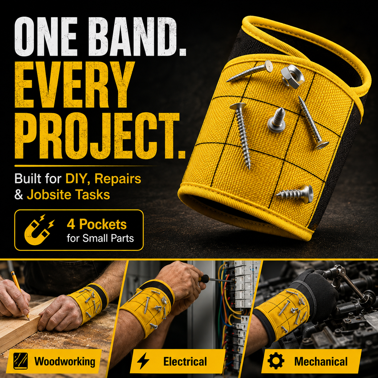 🧲Magnetic Tool Wristband | Hands-Free Hardware Holder
