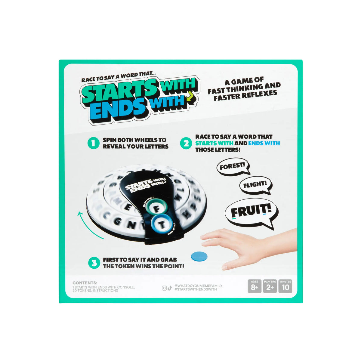 Starts With Ends With Word Game by Relatable - Family Board Game with Spinner and Tokens