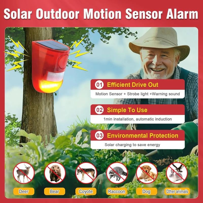 ⏰Limited Stock 49% OFF🛡️☀️Solar Ultrasonic Animal Scarer – 110° PIR sensor, detects up to 8m – Keeps gardens safe from pests & wildlife