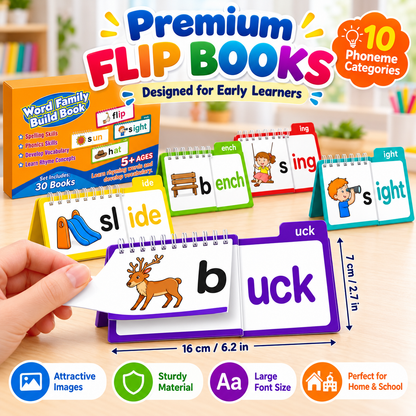 30 Hard-Cover Read-and-Rhyme Flip Books