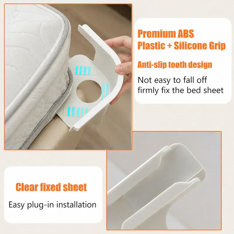 4-Pack Heavy Duty Bed Sheet Clips, Locking Mattress Corner Holders