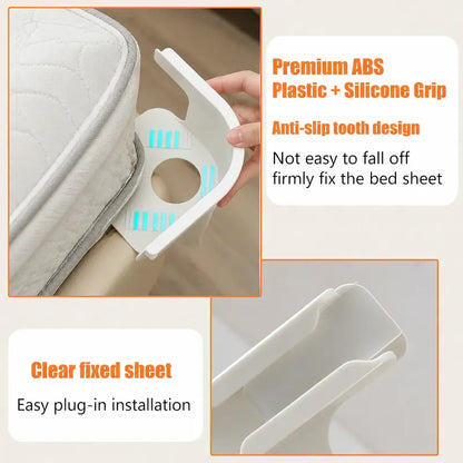4-Pack Heavy Duty Bed Sheet Clips, Locking Mattress Corner Holders
