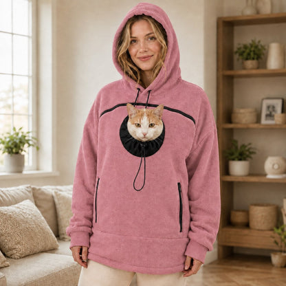Paws in Awe Hands-Free Pet Carrier Hoodie – Cozy Front Pouch for Cats & Small Dogs at Home & Everyday Outings