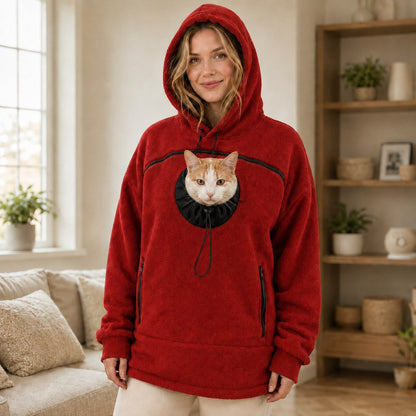 Paws in Awe Hands-Free Pet Carrier Hoodie – Cozy Front Pouch for Cats & Small Dogs at Home & Everyday Outings