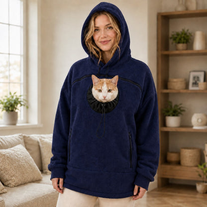 Paws in Awe Hands-Free Pet Carrier Hoodie – Cozy Front Pouch for Cats & Small Dogs at Home & Everyday Outings
