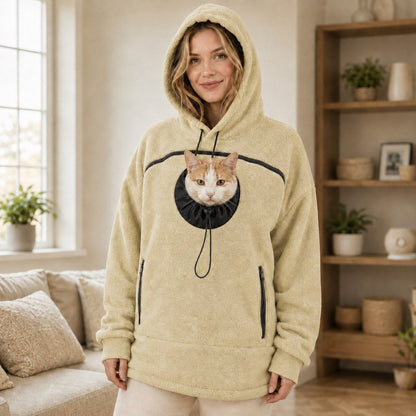 Paws in Awe Hands-Free Pet Carrier Hoodie – Cozy Front Pouch for Cats & Small Dogs at Home & Everyday Outings