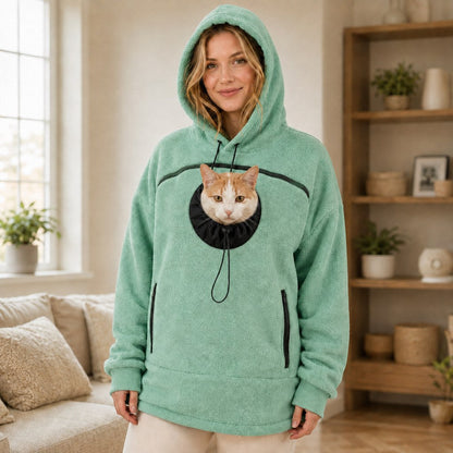 Paws in Awe Hands-Free Pet Carrier Hoodie – Cozy Front Pouch for Cats & Small Dogs at Home & Everyday Outings