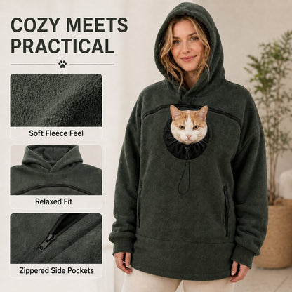 Paws in Awe Hands-Free Pet Carrier Hoodie – Cozy Front Pouch for Cats & Small Dogs at Home & Everyday Outings
