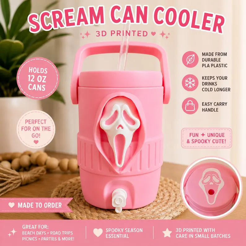Scary Horror Ghost Halloween Mini-Cooler Drink Holder: Style Can Cooler