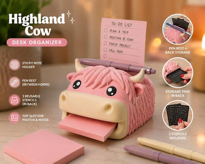 📝 Cute Sticky Note Dispenser | Animal Shape Desk Decor with Pen Rest