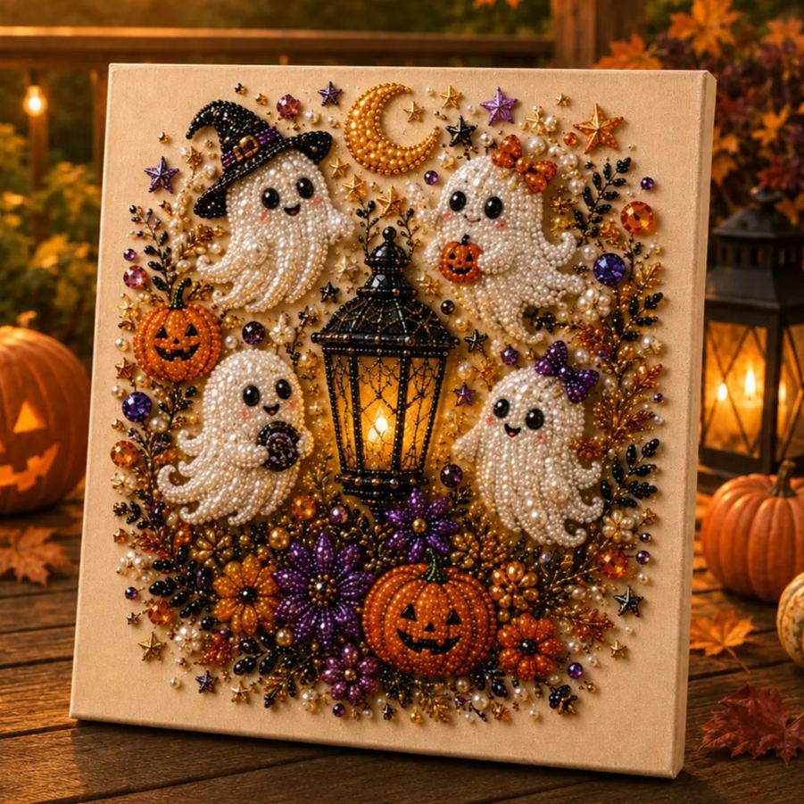 👻✨ Halloween Pearl Art DIY Kit – Turn Tiny Pearls into Spooky-Cute Magic