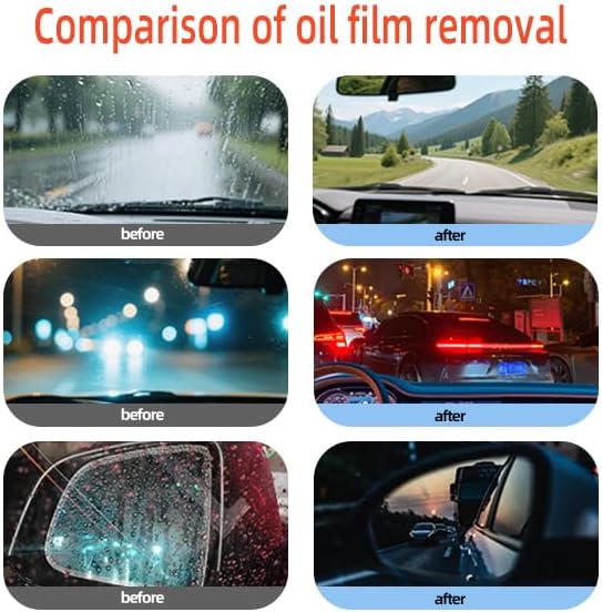 Oil film removal comparison before and after