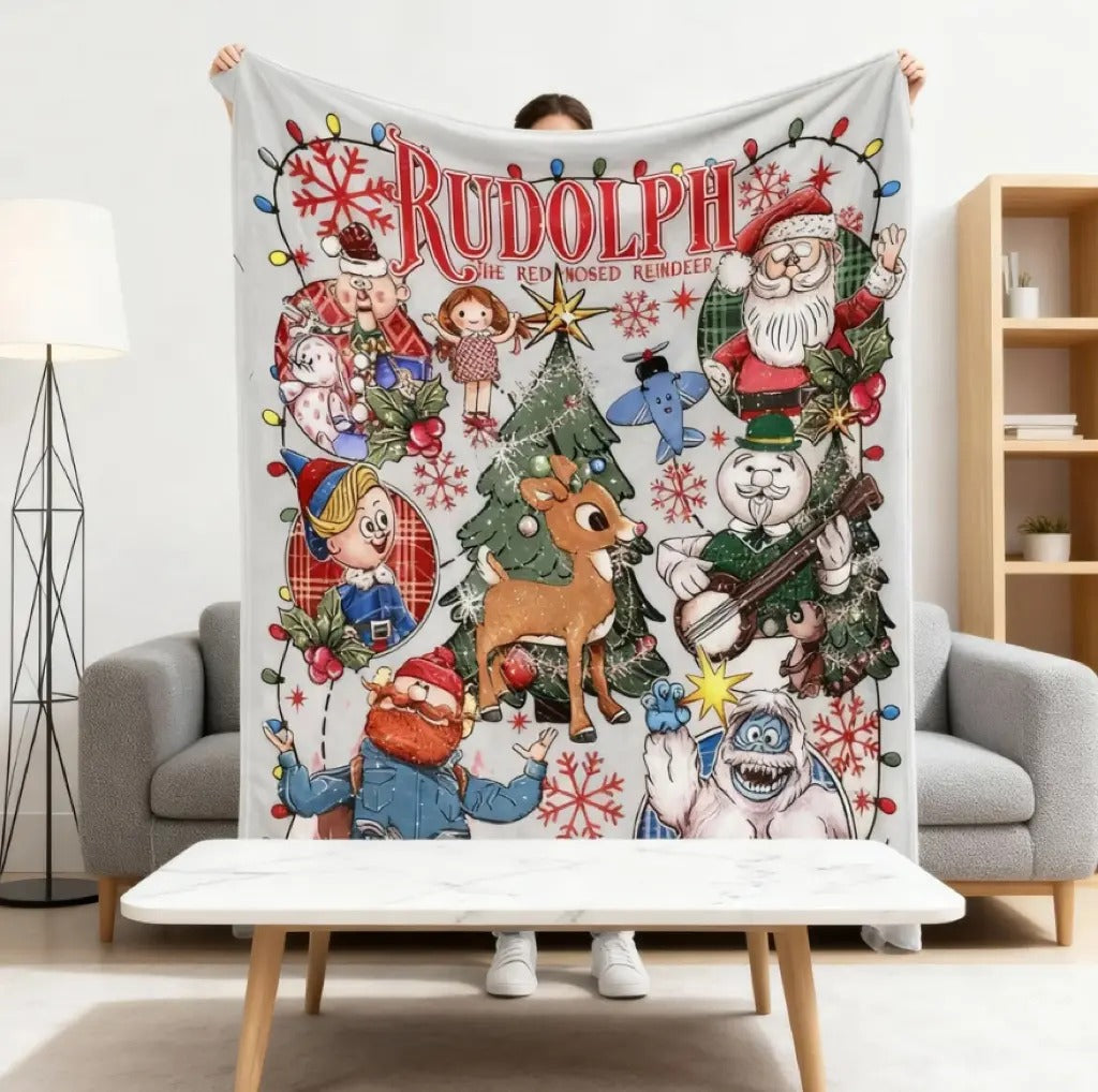 Rudolph the Red Nosed Reindeer Christmas Blanket