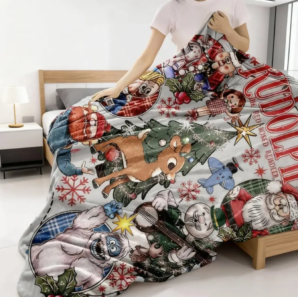 Rudolph the Red Nosed Reindeer Christmas Blanket