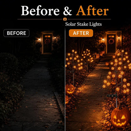 🎃 Pumpkin Solar Stake Lights  – Halloween Outdoor Yard Decor