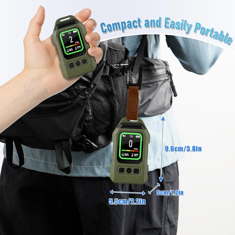 4-in-1 Carbon Monoxide Detector & CO2, Temperature and Humidity Monitor