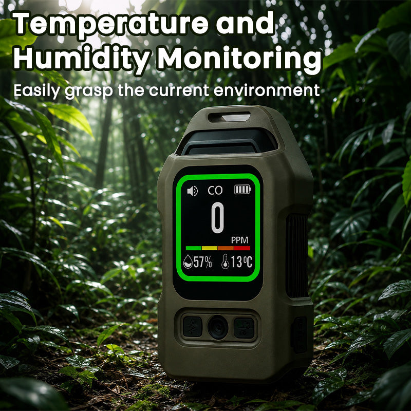 4-in-1 Carbon Monoxide Detector & CO2, Temperature and Humidity Monitor