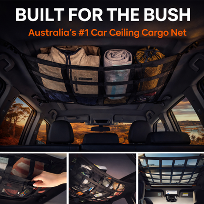 Upgrade Car Ceiling Cargo Net Pocket, Double-Layer Car Roof Storage Organizer