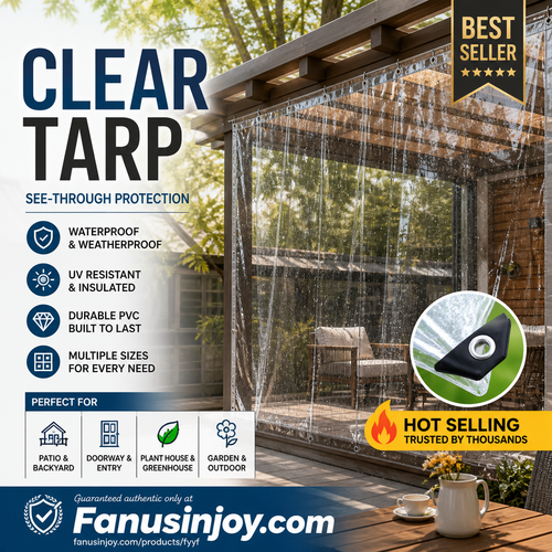 Heavy-Duty Clear Tarp – Outdoor Coverage Without Blocking the Light
