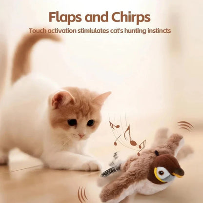 Interactive Flying Bird Cat Toy – Chirping Flapping Sparrow