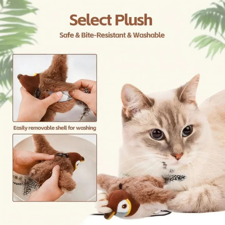 Interactive Flying Bird Cat Toy – Chirping Flapping Sparrow