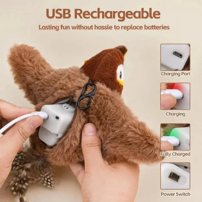 Interactive Flying Bird Cat Toy – Chirping Flapping Sparrow