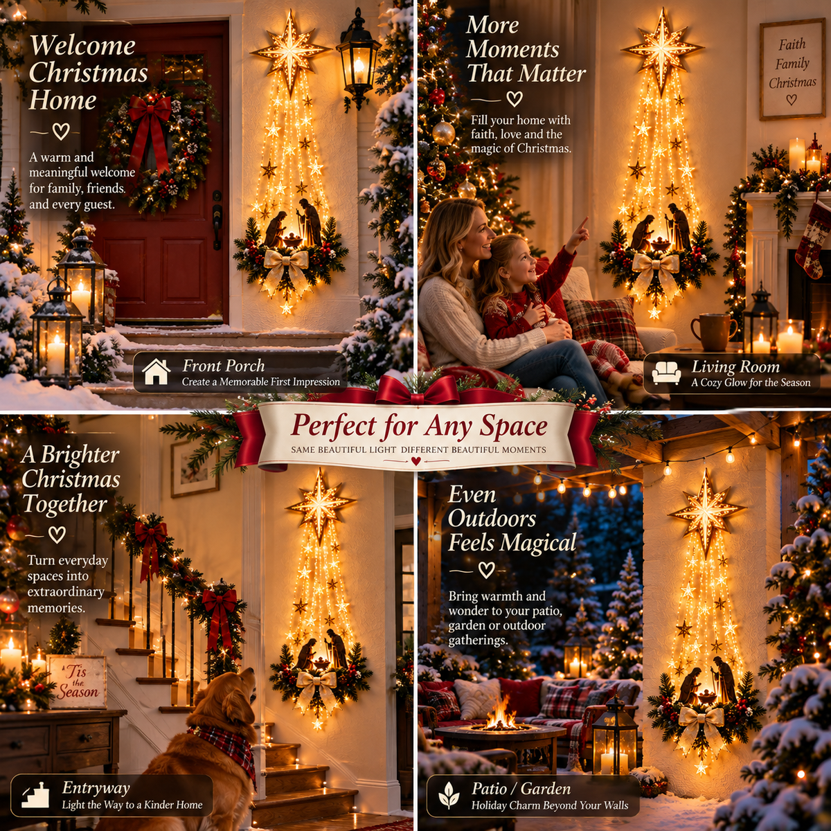 ✨Last Day 49% OFF✨✝️ Bethlehem Star of  – Lighted Nativity Wall Decor