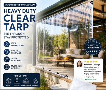 Heavy Duty Weatherproof Clear Tarps 14 Mil