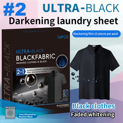 🖤 Black Clothing Color Refresh Sheets – Easy Wash Fabric Darkening