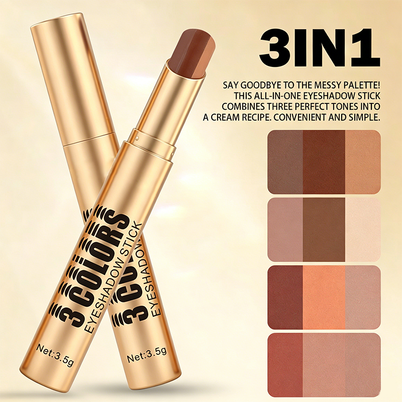 💄HOT SALE 💥 3-in-1 Gradient Eyeshadow Stick – One-Swipe, Waterproof, Curved Nib ✨