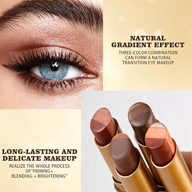 💄HOT SALE 💥 3-in-1 Gradient Eyeshadow Stick – One-Swipe, Waterproof, Curved Nib ✨