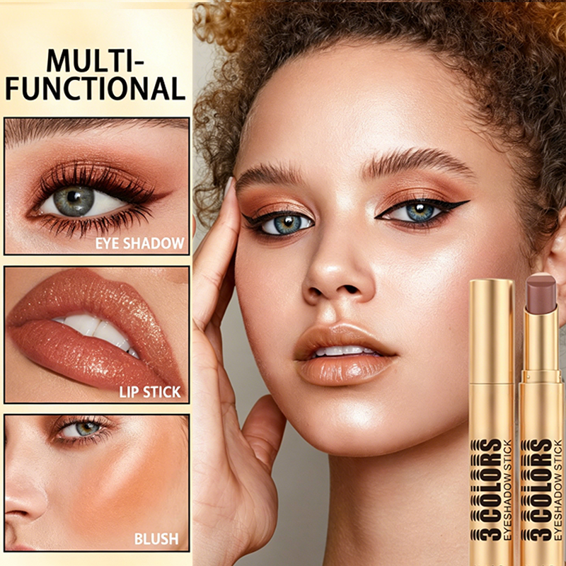 💄HOT SALE 💥 3-in-1 Gradient Eyeshadow Stick – One-Swipe, Waterproof, Curved Nib ✨