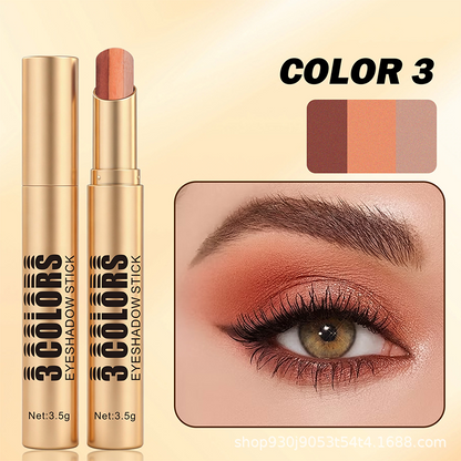 💄HOT SALE 💥 3-in-1 Gradient Eyeshadow Stick – One-Swipe, Waterproof, Curved Nib ✨
