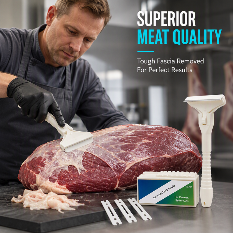 Stainless steel meat fascia scraper