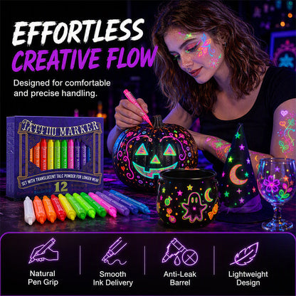 ✨ Glow Party Tattoo Pens – Fun UV Body Art Markers for Parties, Festivals & Night Events