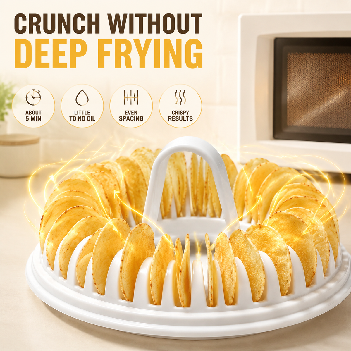 Crunch without deep frying microwave chips
