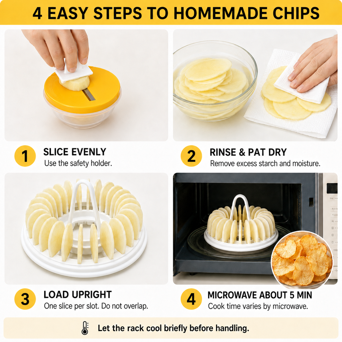 Four steps to homemade microwave chips