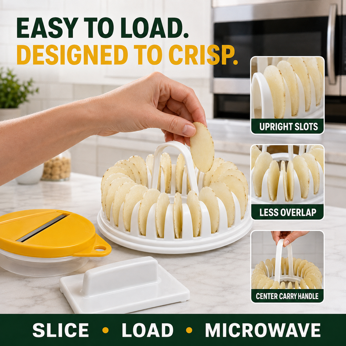 Upright microwave chip rack design