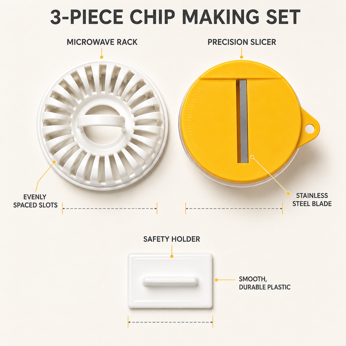 Microwave chip making set components