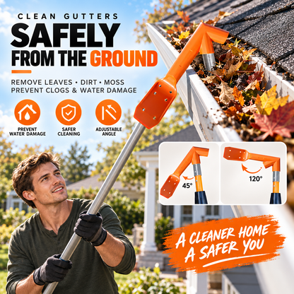No-Climb Gutter Cleaning Tool